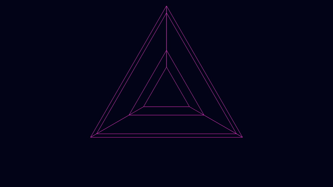 forma geométrica abstracta líneas triangulares sobre un fondo púrpura