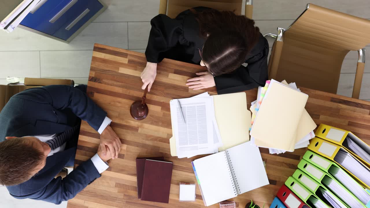 Courtroom Scene with Judge and Lawyer