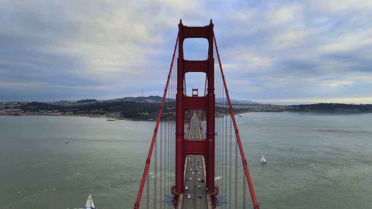 vista aérea del puente de la puerta de oro