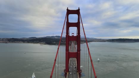 high aerial view of the golden gate bridge