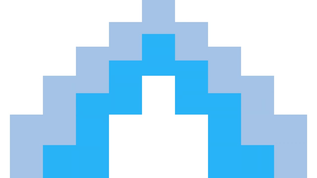 Moving blue squares on white background