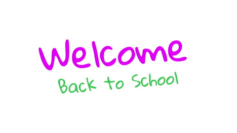 welcome back to school handwritten on white background