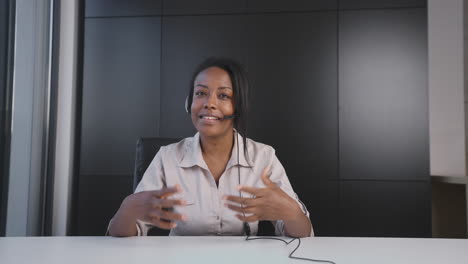 businesswoman on video call