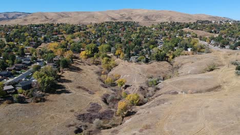 a drone pullback over a denver suburb