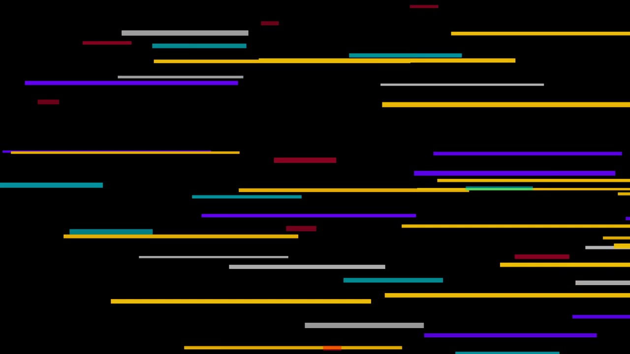 Grafica in Movimento Astratta di Linee Orizzontali Colorate su Sfondo Nero