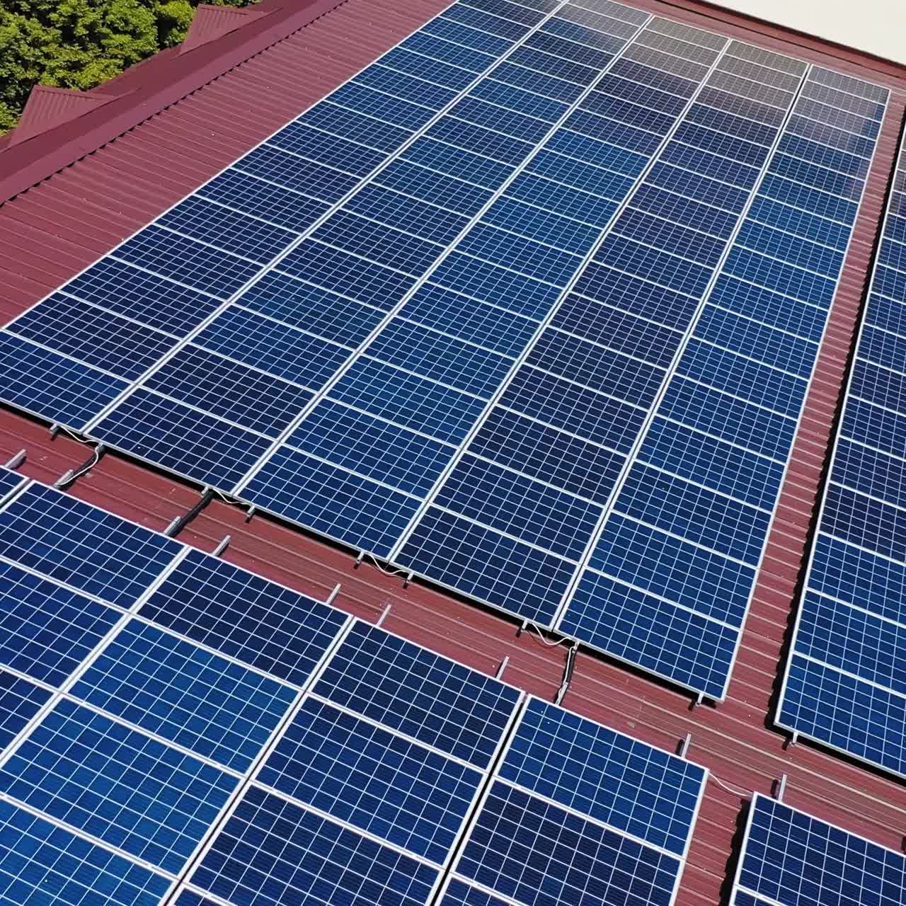 Solar panels installed on roof