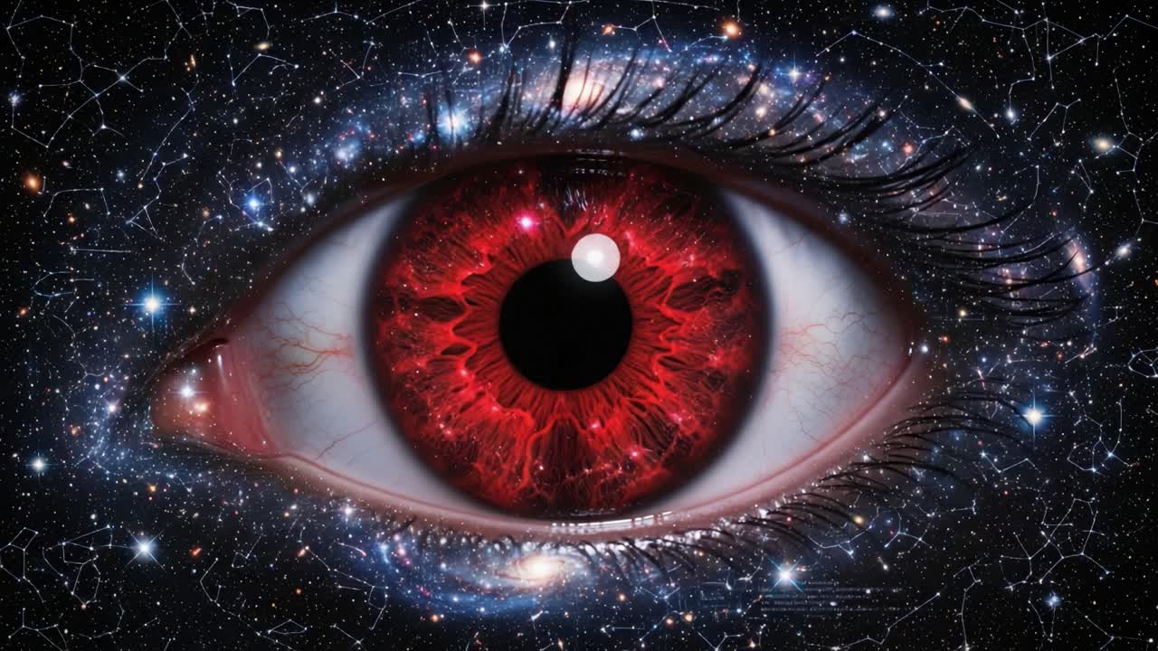 A Captivating Cosmic Eye: Exploring the Depths of the Universe through an Enigmatic Gaze, Merging Human Perception with Celestial Wonders