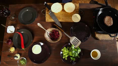 preparing homemade burgers