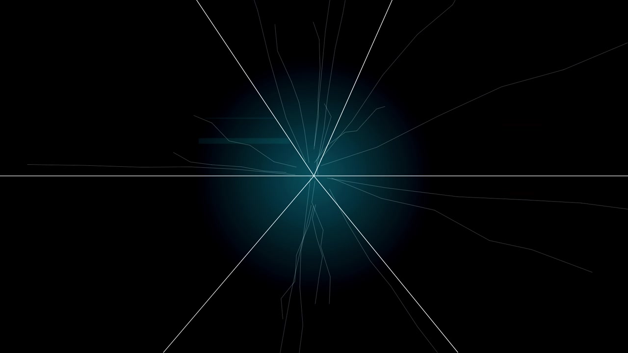 Abstract Digital Background with Glowing Radial Lines and Data Pulses