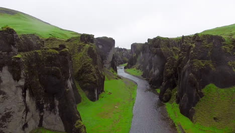 unique landscape of fjadrargljufur in iceland.