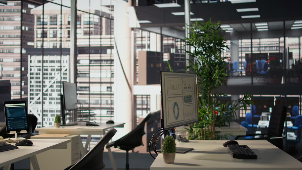 современный офис с видом на город