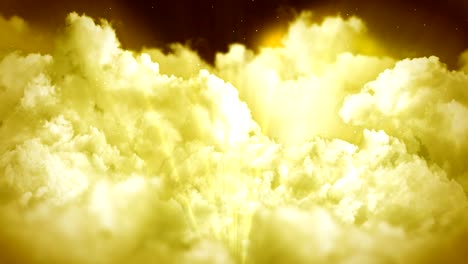 paisaje de fantasía en cielo nublado, animación de humo blanco, fondo en bucle,