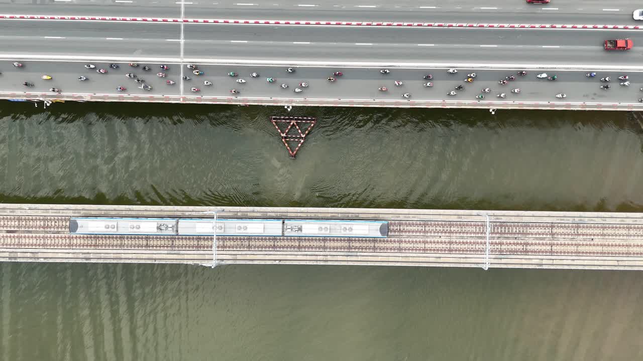 Aerial view of Ho Chi Minh City train - Vietnam | Metro Ben Thanh - Suoi Tien - Saigon traffic