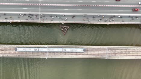 aerial view of ho chi minh city train - vietnam | metro ben thanh - suoi tien - saigon traffic
