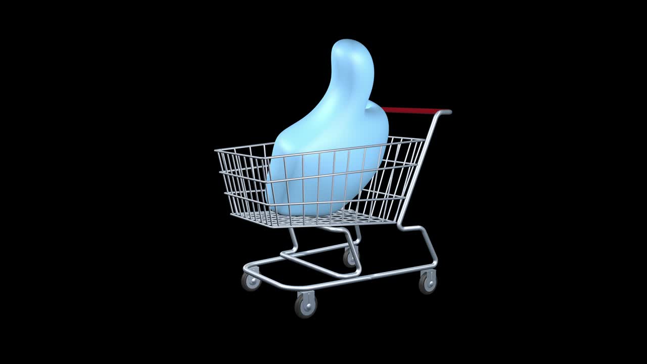 소셜 네트워크에서 좋아하고 승인하는 것을 사거나 판매하는 개념 - 손가락을 올리는 표지판은 식료품 쇼핑 카트에 있습니다.