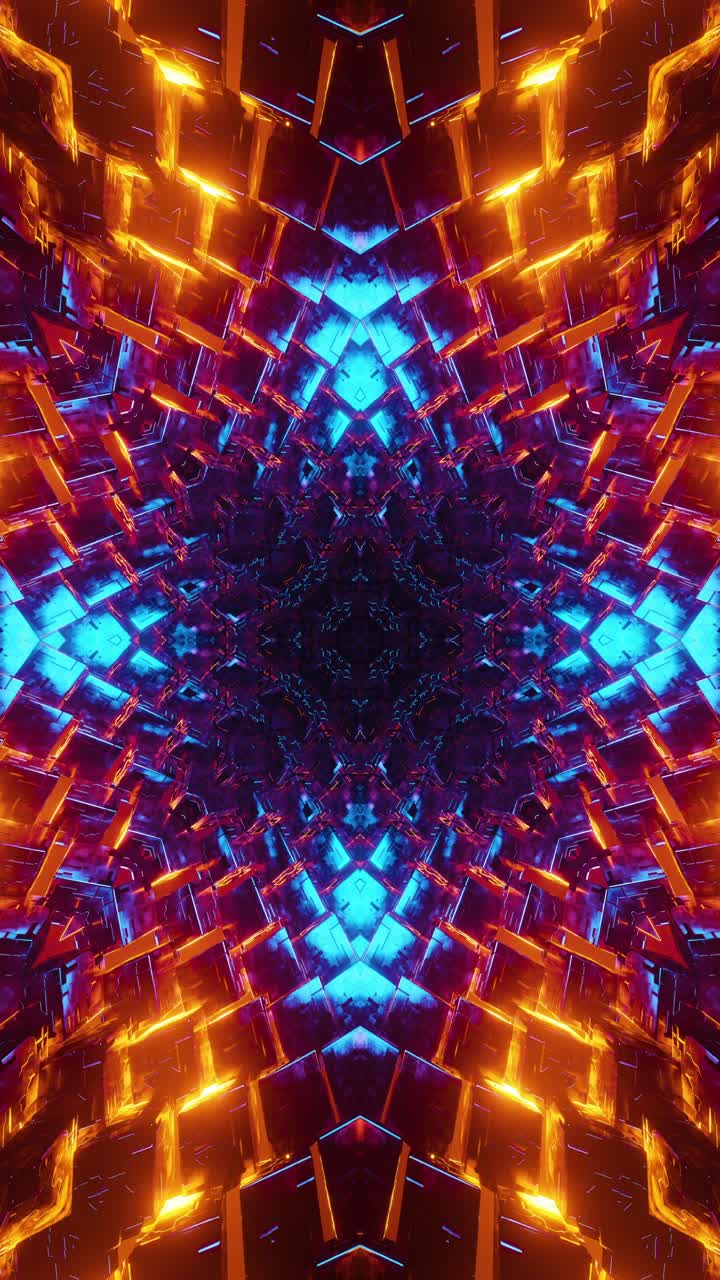 sfondo di movimento al neon rosso vj loop. video in loop verticale