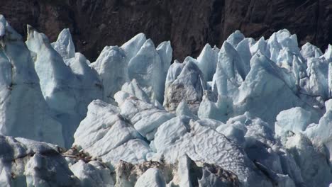 close-up of the peaks of a glacier in alaska