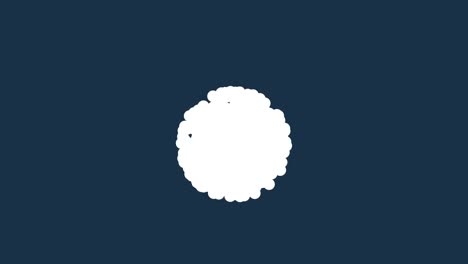 mancha blanca o nube animada que se mueve sobre un fondo azul. concepto de evolución o ciencia.