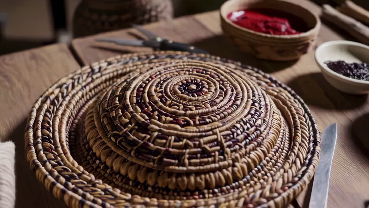 Handmade Woven Hat and Dyeing Supplies