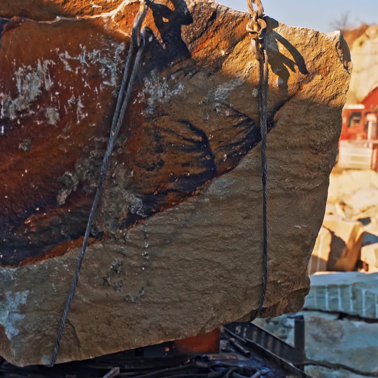 Machinery in quarry of marble extraction