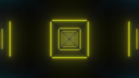 neon green and yellow square tunnel