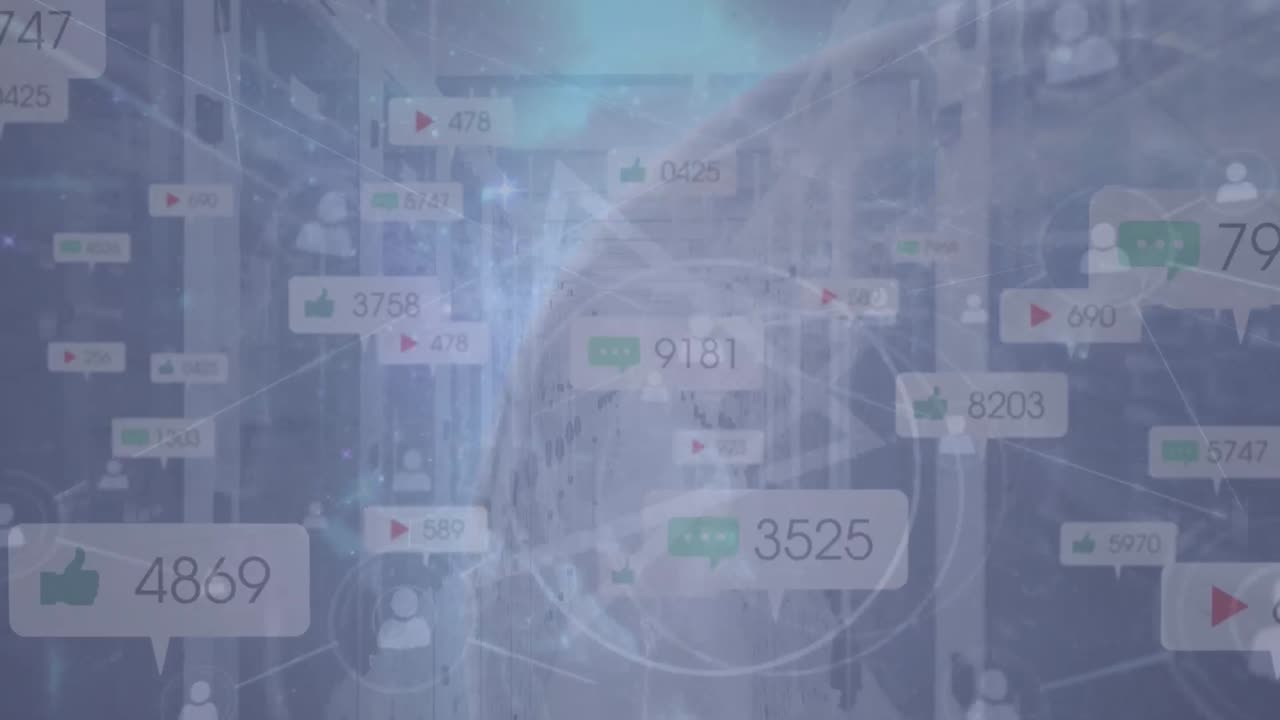 서버  ⁇  위의 아이콘으로 연결 네트워크의 애니메이션