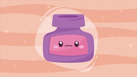 ink bottle supply kawaii animation