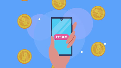 mobile payment with smartphone and coins