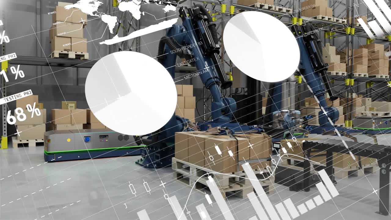 창고를 통해 재무 데이터 처리의 애니메이션