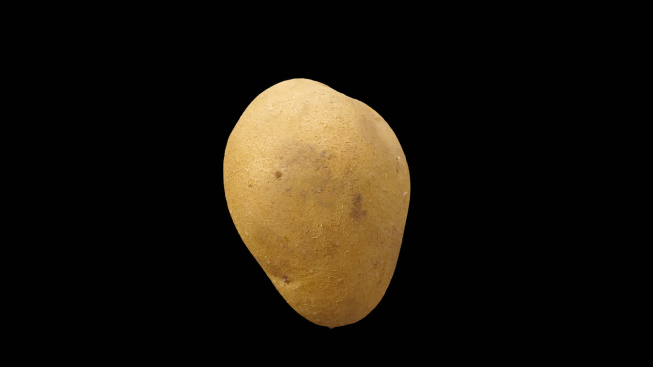 Realistic Potato Rotating With Alpha Channel, Video In 4K