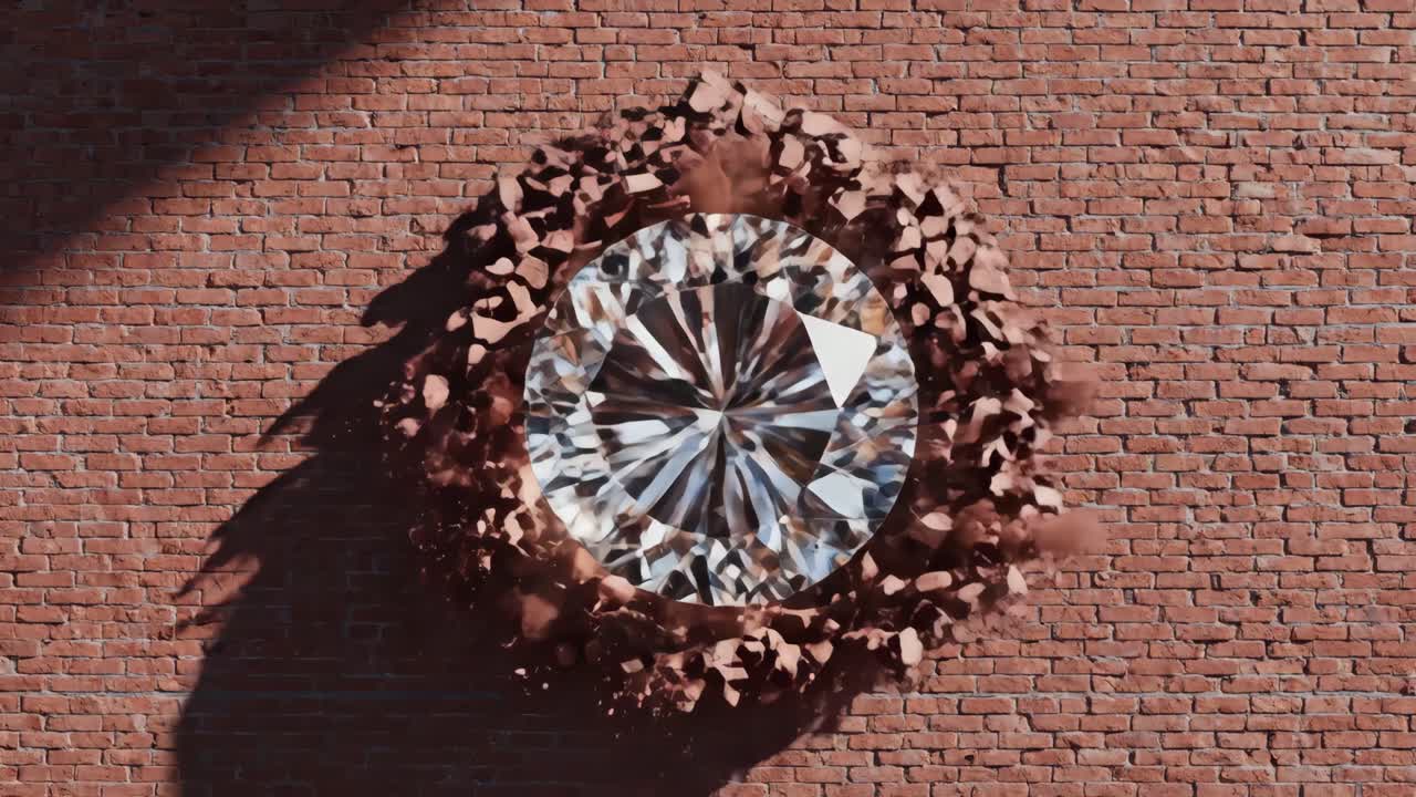 Diamond Shattering a Brick Wall