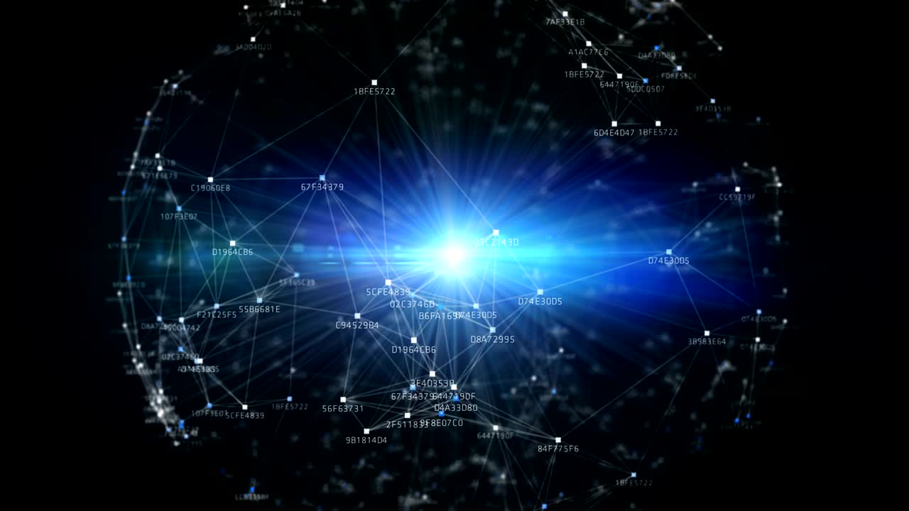 Block chain network and programming concept on technology background.