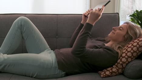 beautiful young woman using a tablet