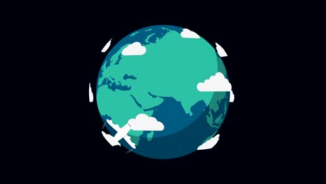 spinning earth. animation of planet earth. animation with optional luma matte. alpha luma matte included. 4k video