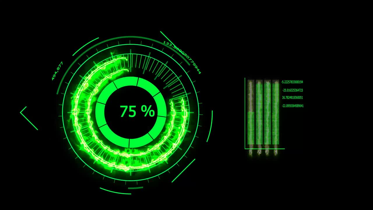 Digital meter power energy for banner and advertisement on black screen
