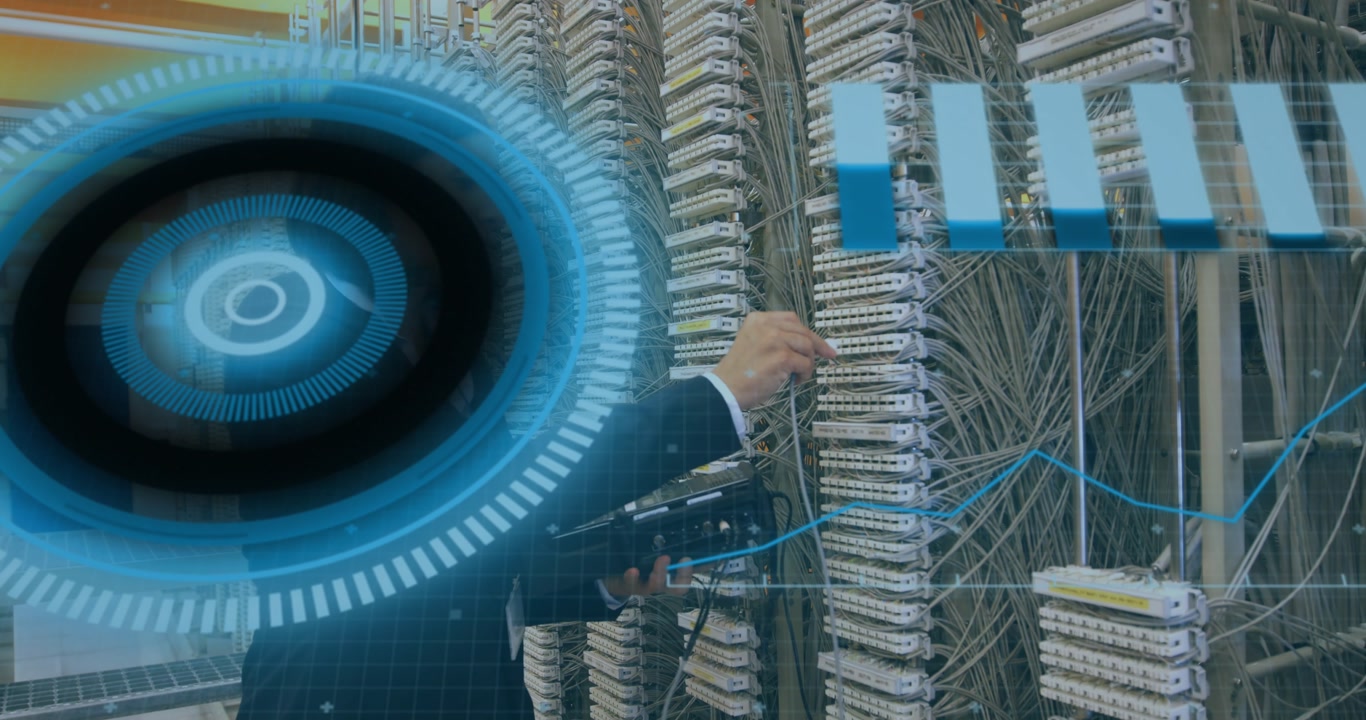 Animazione di orologio ed elaborazione statistiche su scaffali in magazzino