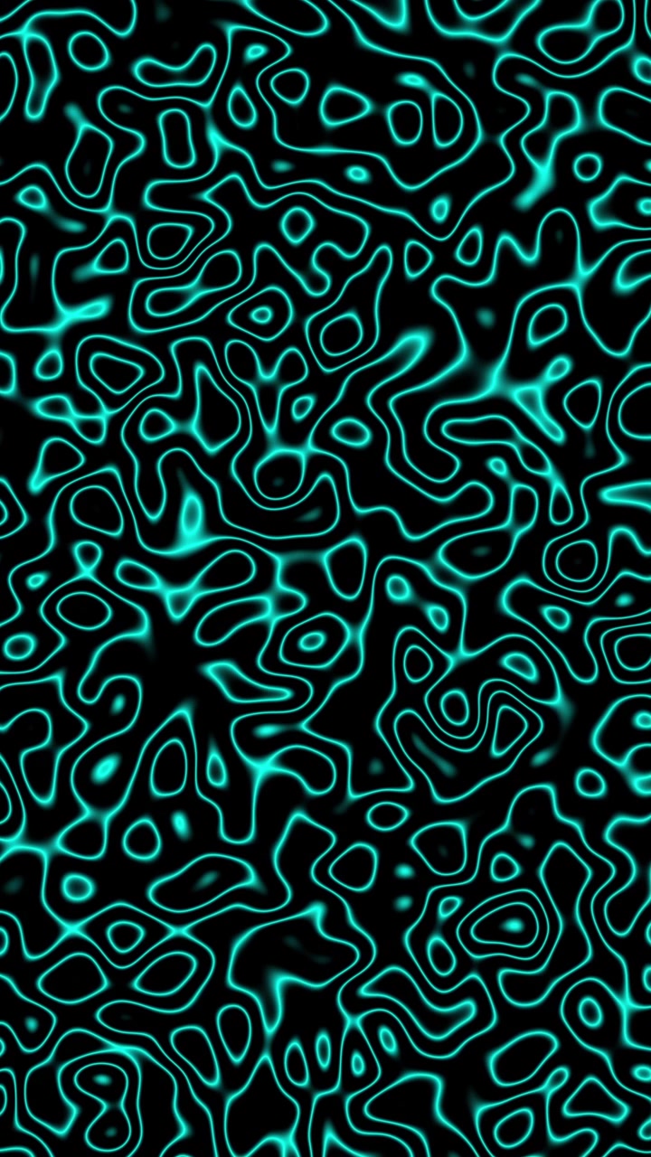 Vertical video of abstract glowing cyan energy lines moving on black background.