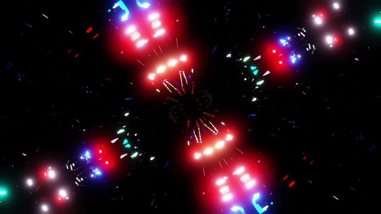 el parpadeo de brillantes destellos de luces de neón. florecer, 4k