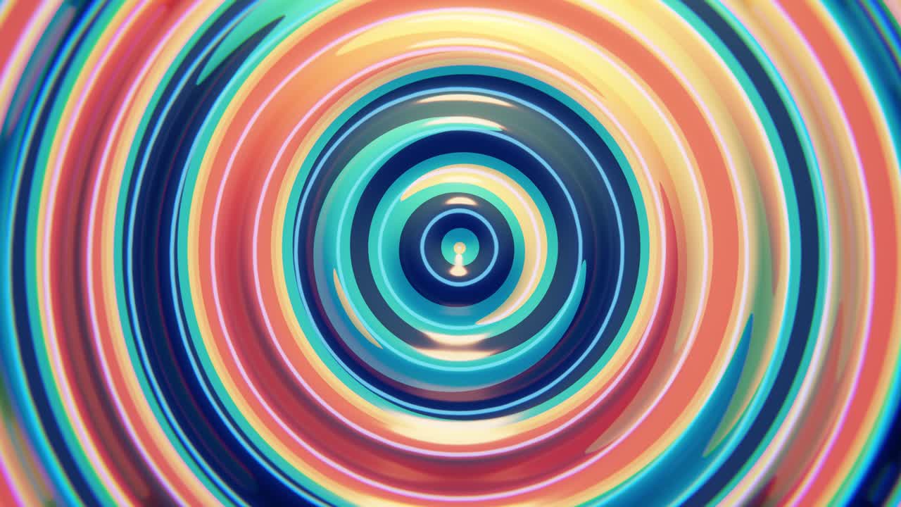 Vibrant Abstract Animation of Swirling Concentric Circles