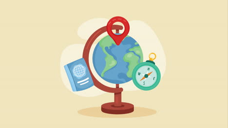 animación de suministro de mapa de la tierra del mundo