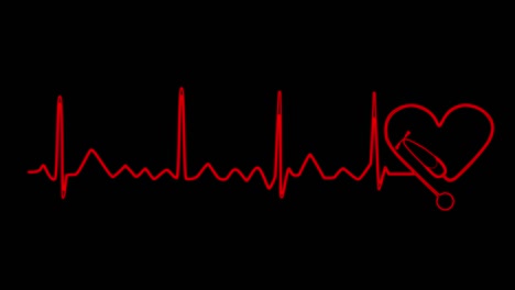 abstract seamless line heartbeat. 4k video animation of pulse heart rhythm. video animation of glowing neon abstraction.