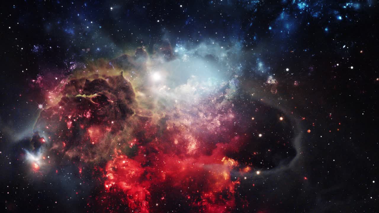 우주에 있는 성운으로의 여행