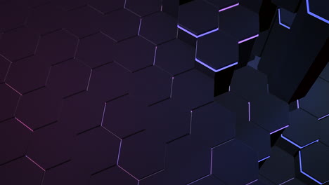 fondo de cuadrícula hexagonal negro oscuro de movimiento 3