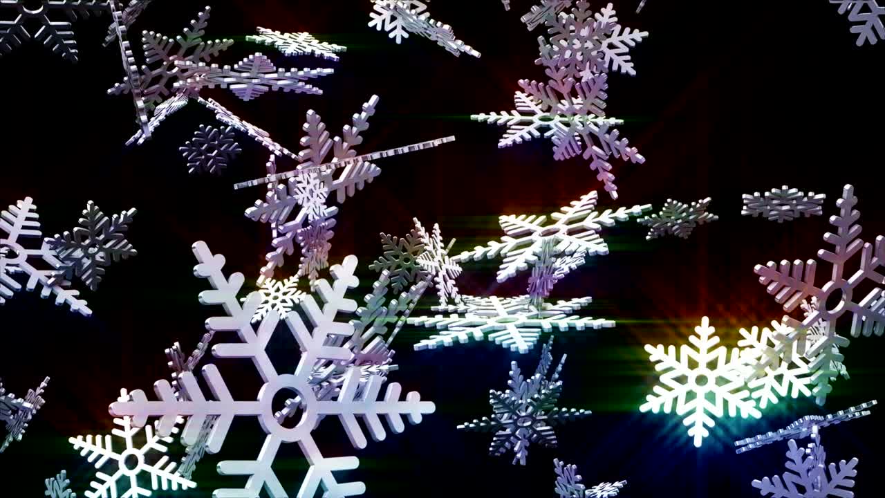 copos de nieve cayendo sobre un fondo negro.