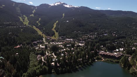 imagen de un avión no tripulado de la aldea de creekside en whistler