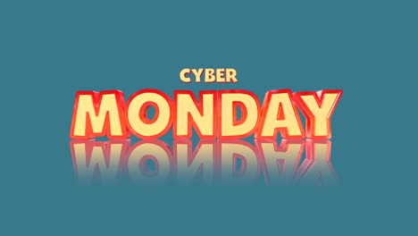 dibujo animado cyber lunes texto en gradiente azul limpio