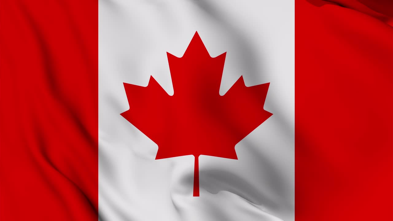 animación de la bandera de canadá ondeando sin problemas