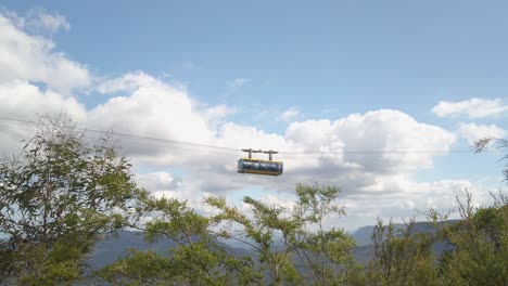 Cable-car-for-tourists-crossing-and-attractions-at-Three-Sisters-Blue-Mountains-Sydney,-Australia