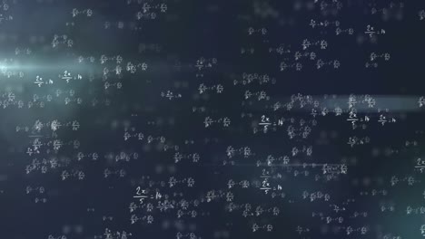 animation of mathematical equations over black background