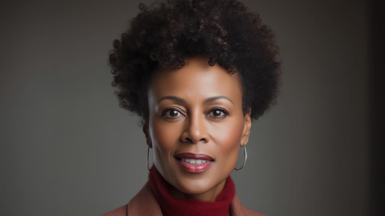 Studio headshot featuring a confident businesswoman in professional attire, radiating expertise and leadership qualities within the corporate environment